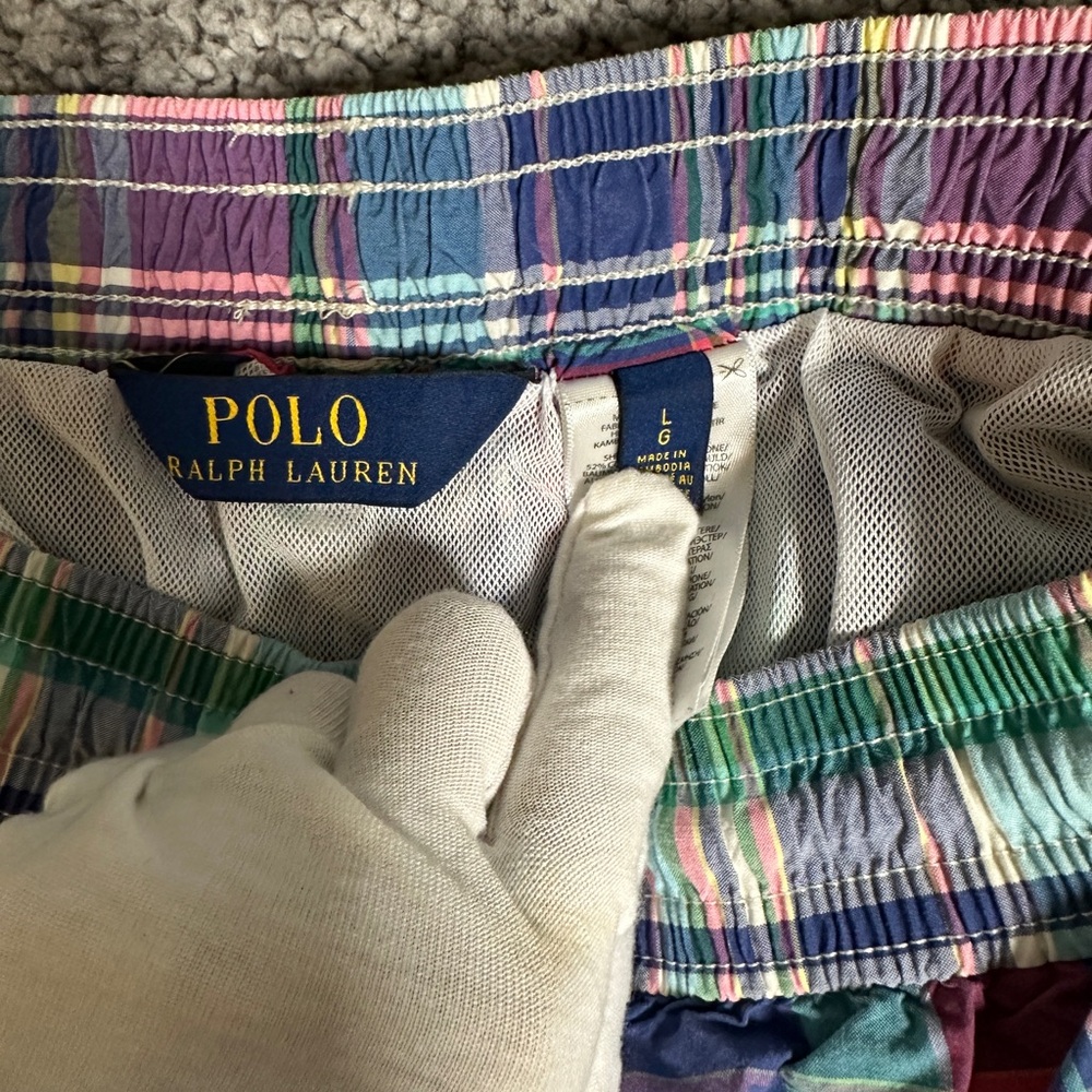 Polo Ralph Lauren Men's Swim Trunks Large Preppy Classic Multicolor Plaid - Picture 6 of 9